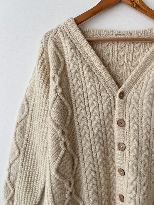 Wool Cable Knit Cardigan | M/L