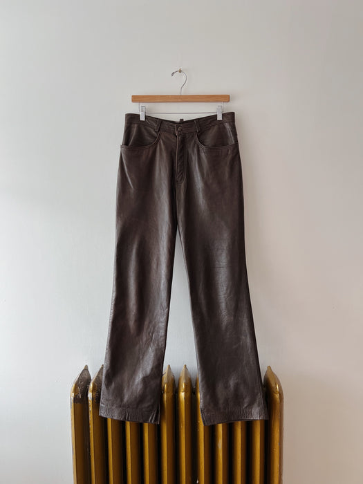 Brown Buttery Leather Pants | 30