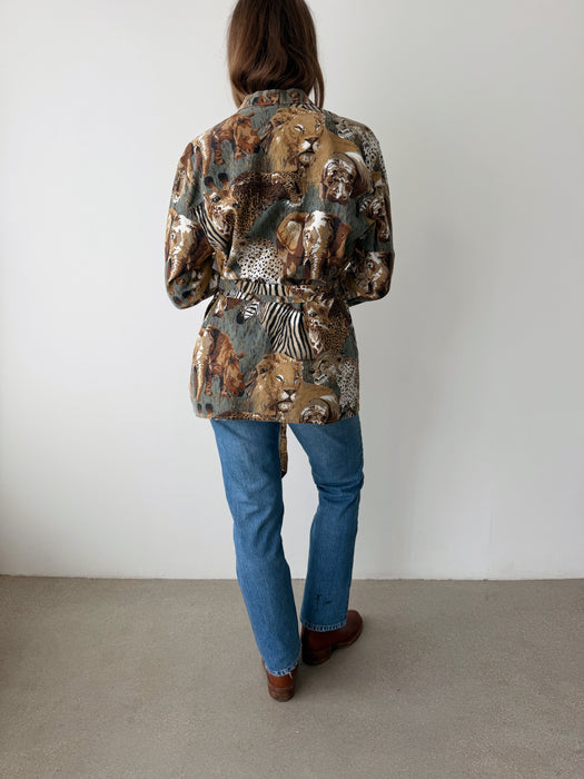 Safari Print Canvas Jacket | L