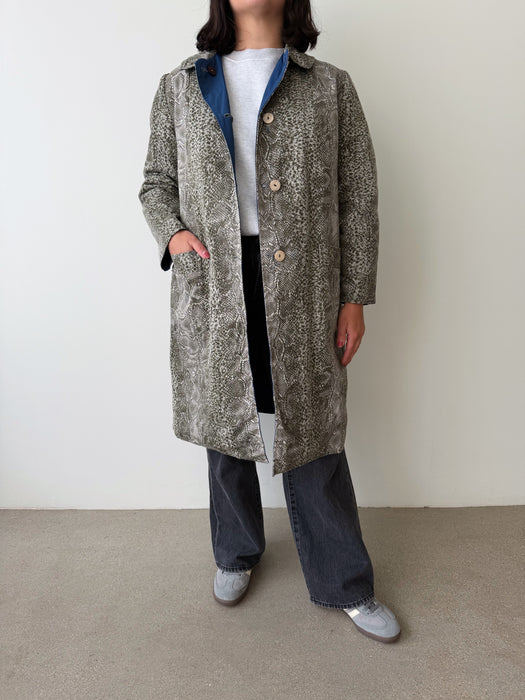 Snake Print Trench Coat | M
