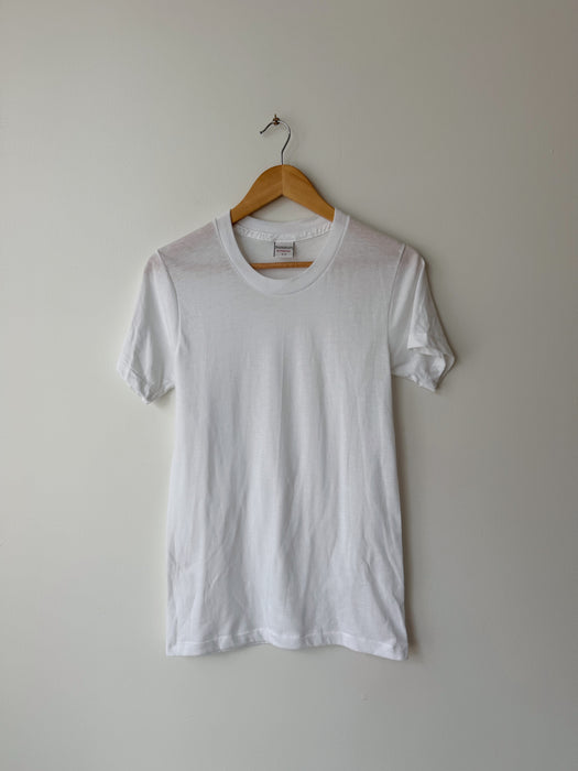 White Single Stitch Tee | S
