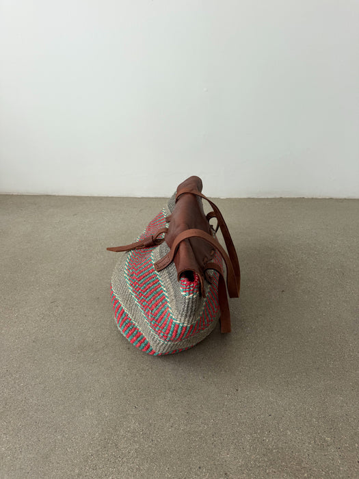 Brown Leather Sisal Bag
