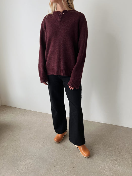 Wool Club Monaco Henley Sweater | L