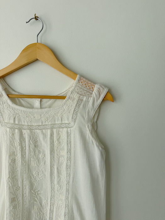 White Floral Lace Top | S