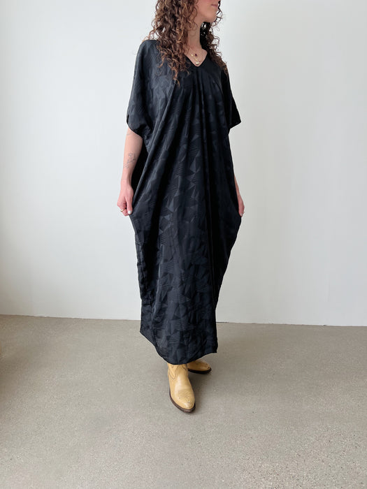 Black Satin Muumuu | L
