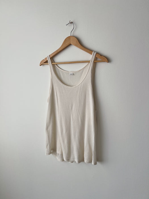 Cream Ribbed Tank | L
