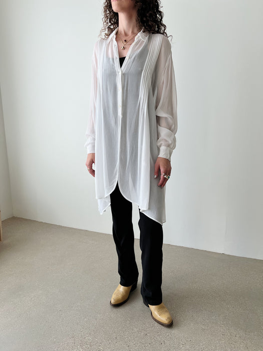 Ecru Chiffon Blouse | M/L