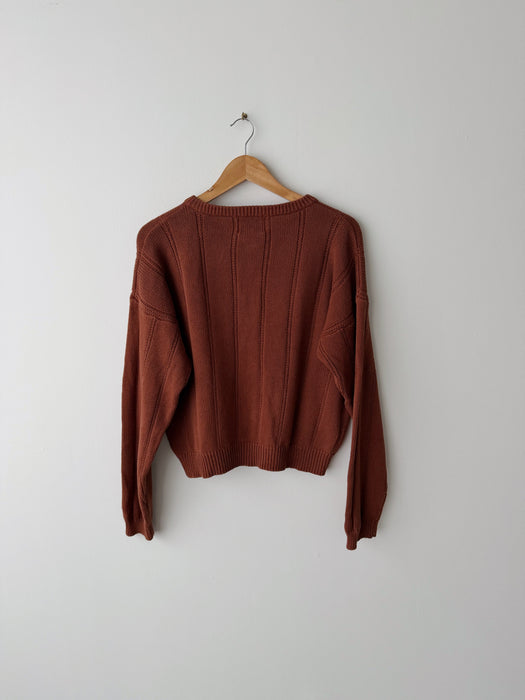 Brown Cotton Cardigan | M