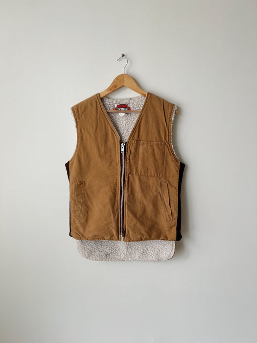 Tan Canvas Sherpa Vest | M