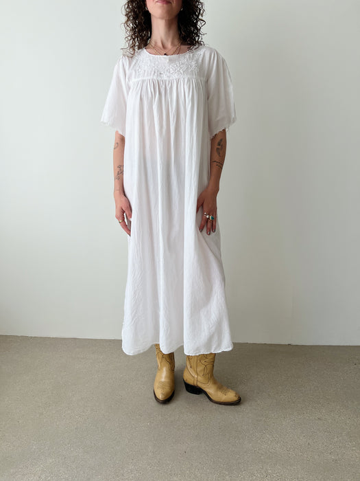 White Embroidered Dress | M