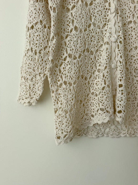 Cream Crochet Cardigan | M/L