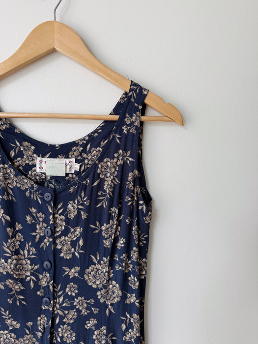 Navy Floral Dress | M