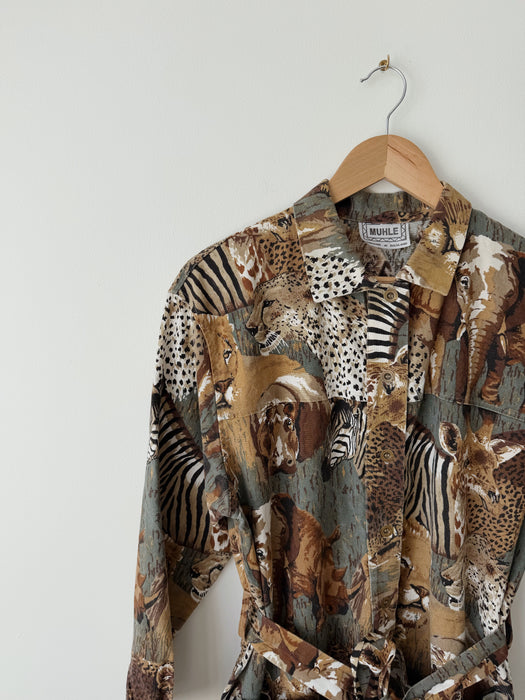 Safari Print Canvas Jacket | L