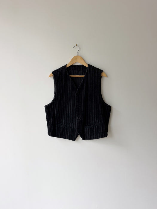 Black Corduroy Vest | M