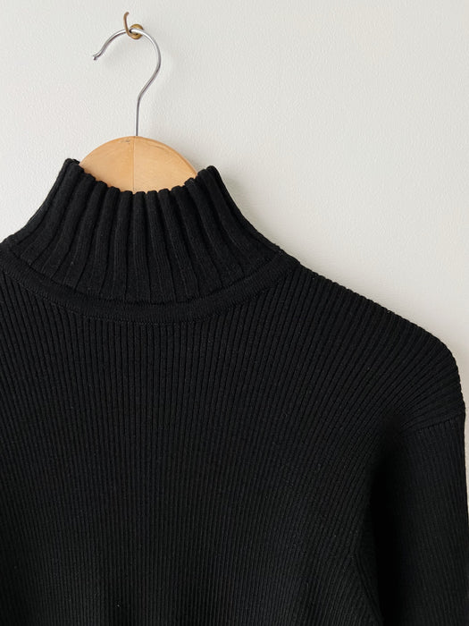 Black Wool Turtleneck Sweater | M