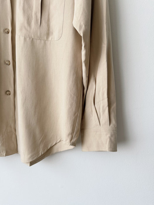Beige Silk Button Up | L
