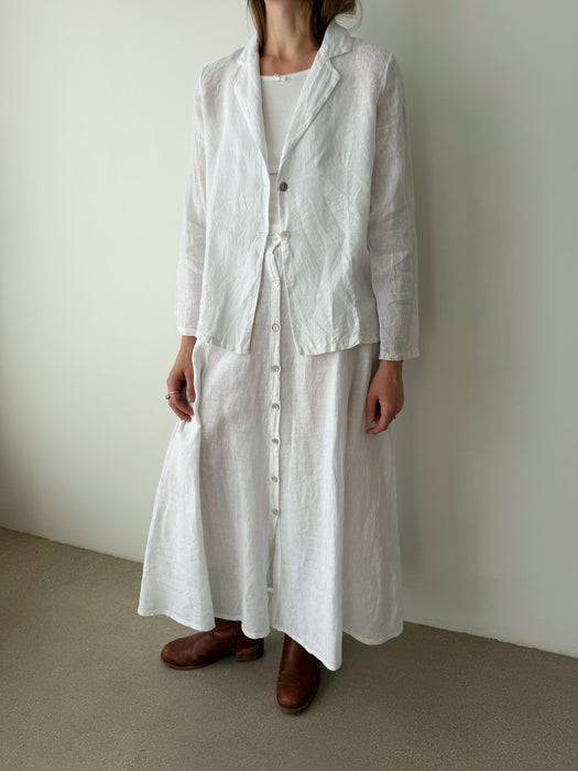 White Linen Blazer | M