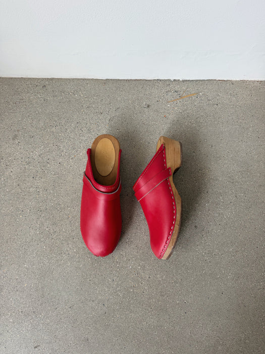Red Leather Clog | 8.5