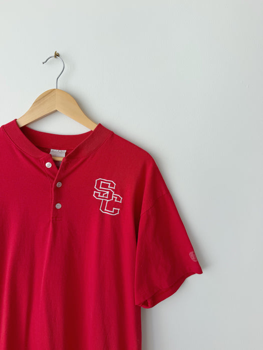Red Henley Tee | XL