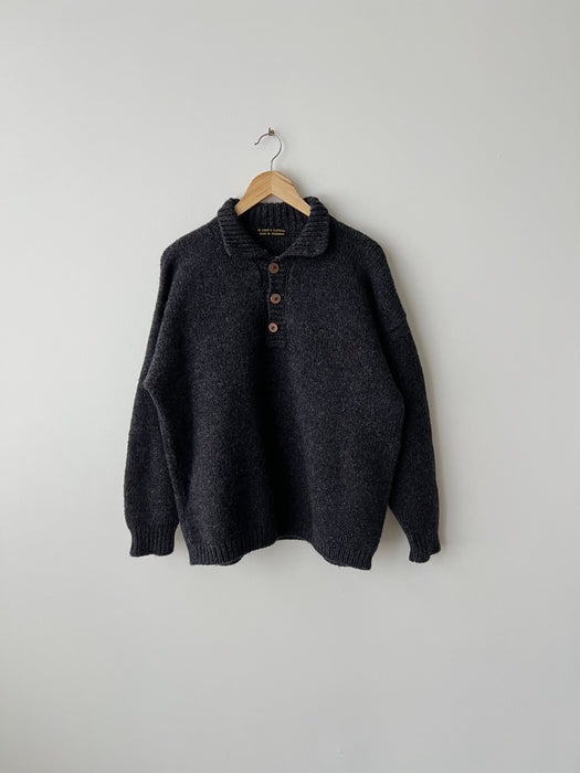Blue Grey Wool Knit Sweater | L