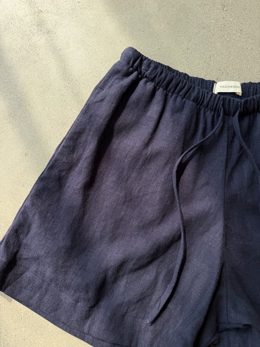 Hazlewood Navy Cotton Linen Short