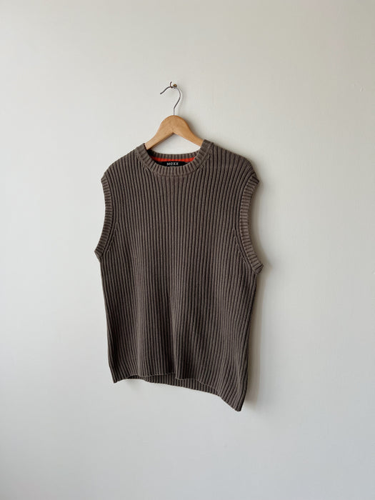 Olive Ribbed sleeveless top | M/L