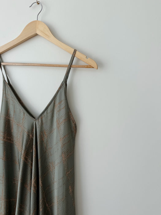 Moss Green Silk Dress | M/L