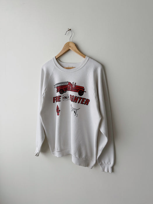 White Fire Fighter Crewneck | XL