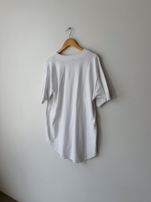 White Cotton Baseball Tee | XL