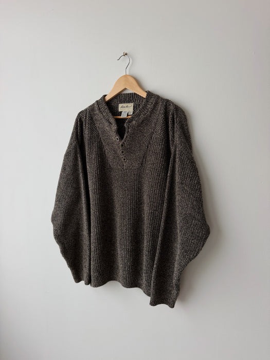 Eddie Bauer Marled Knit Henley Sweater | L/XL