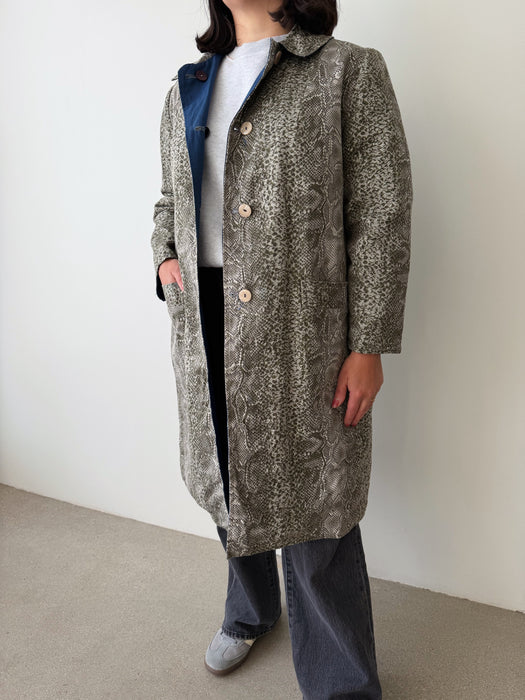 Snake Print Trench Coat | M