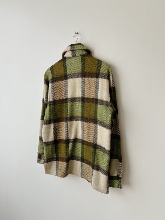 Green Plaid Flannel Jacket | M