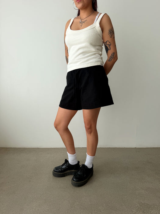 Hazlewood Black Cotton Linen Short