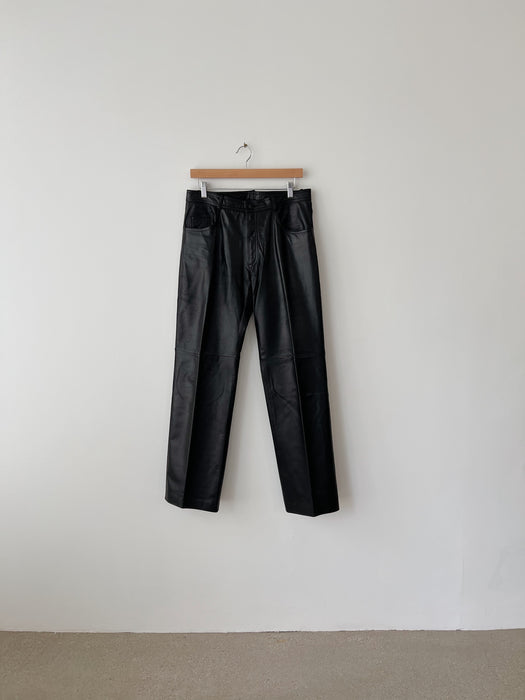 Black Leather Pants | 34