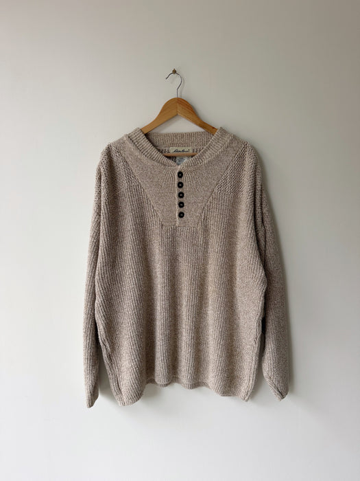 Oat Knit Henley Sweater | XL