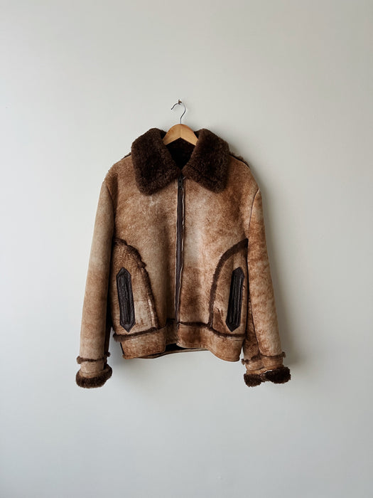Brown Sherpa Bomber Jacket | M/L