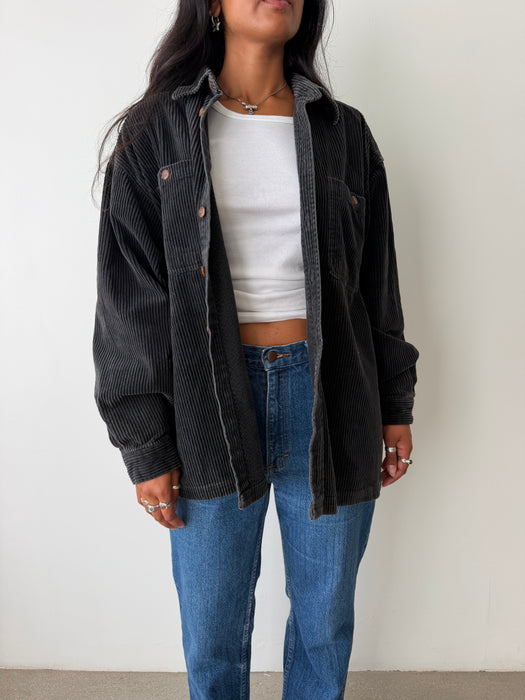 Charcoal Corduroy Button Up | L