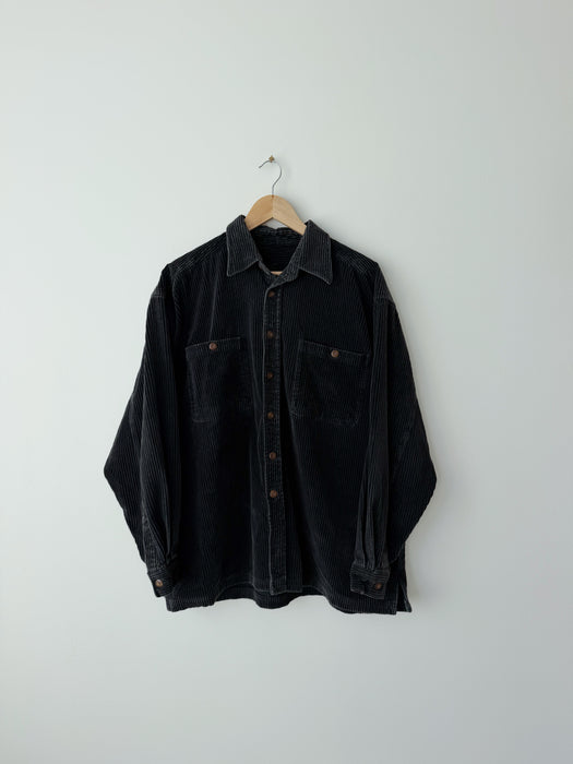 Charcoal Corduroy Button Up | L