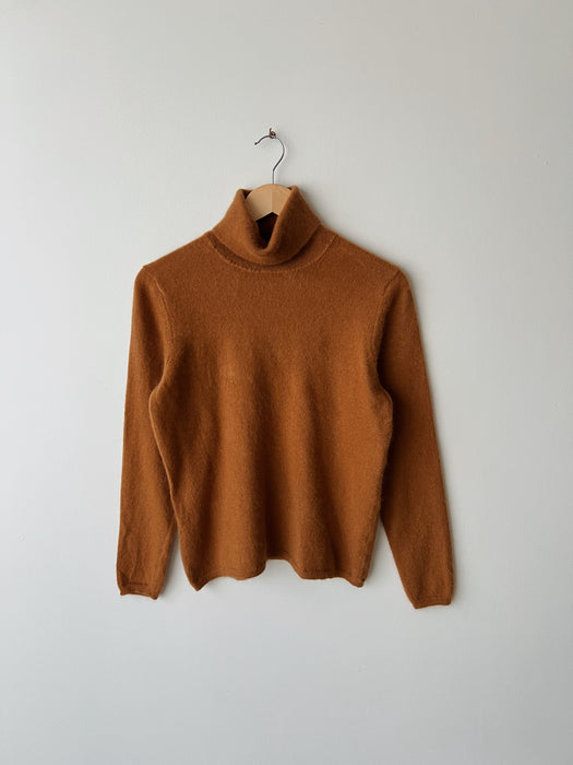 Caramel Cashmere Turtleneck Sweater | S
