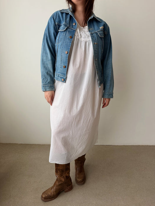 Distressed Denim Jacket | M