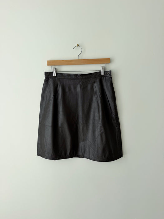 Dark Brown Leather Skirt | 30