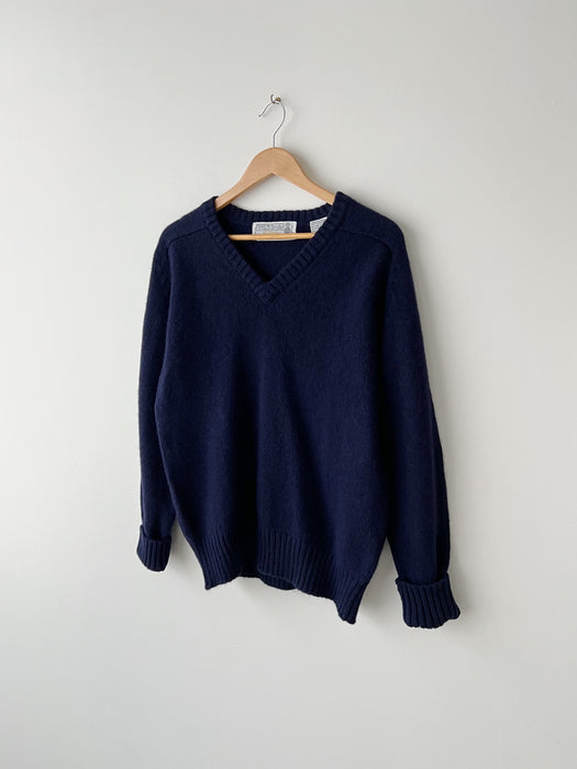 Navy Wool Sweater | L