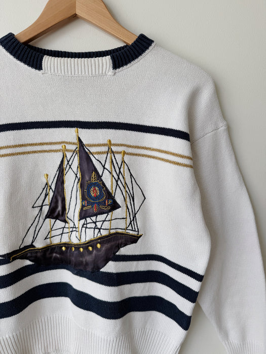 Cotton Sailboat Sweater | S
