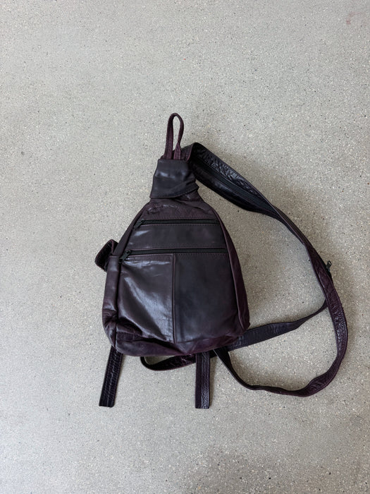 Eggplant Leather Backpack