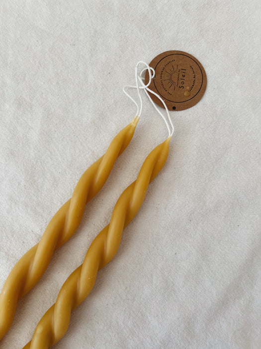 Twisted Pair Hand Dipped Beeswax Candles