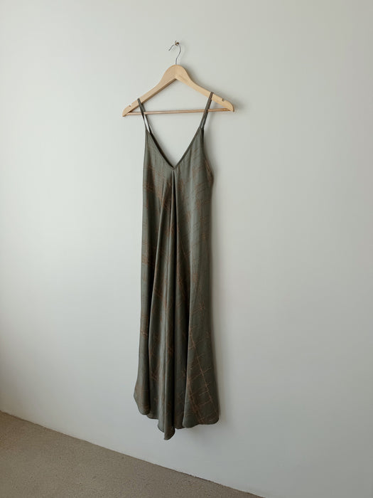 Moss Green Silk Dress | M/L