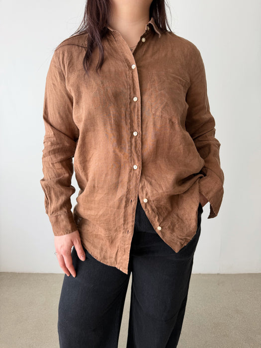 Brown Linen Shirt | M