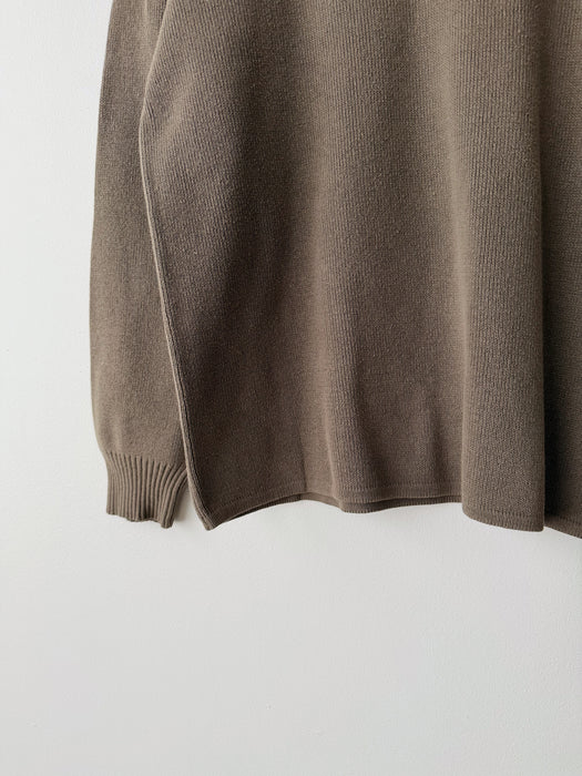 Olive Cotton Sweater | S