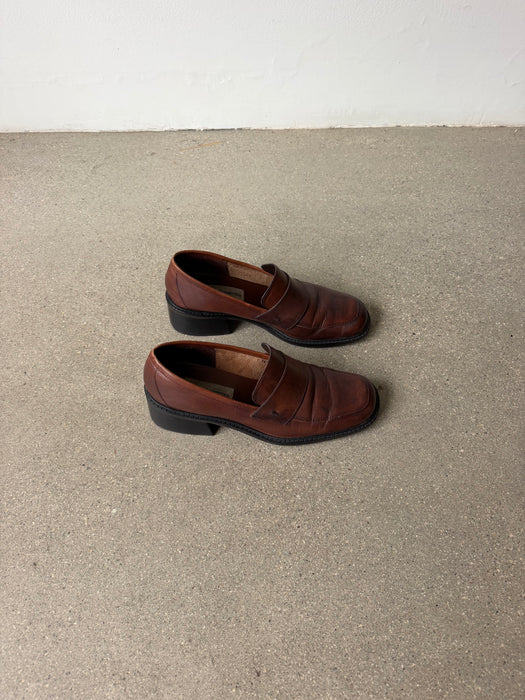 Chestnut Leather Loafers | 8