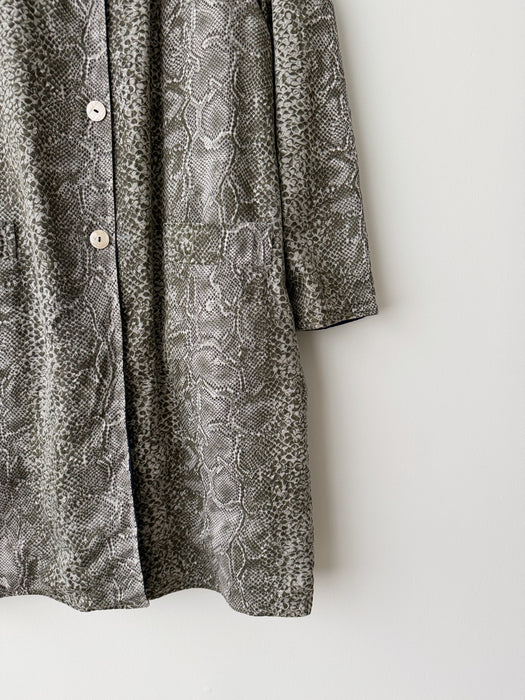 Snake Print Trench Coat | M